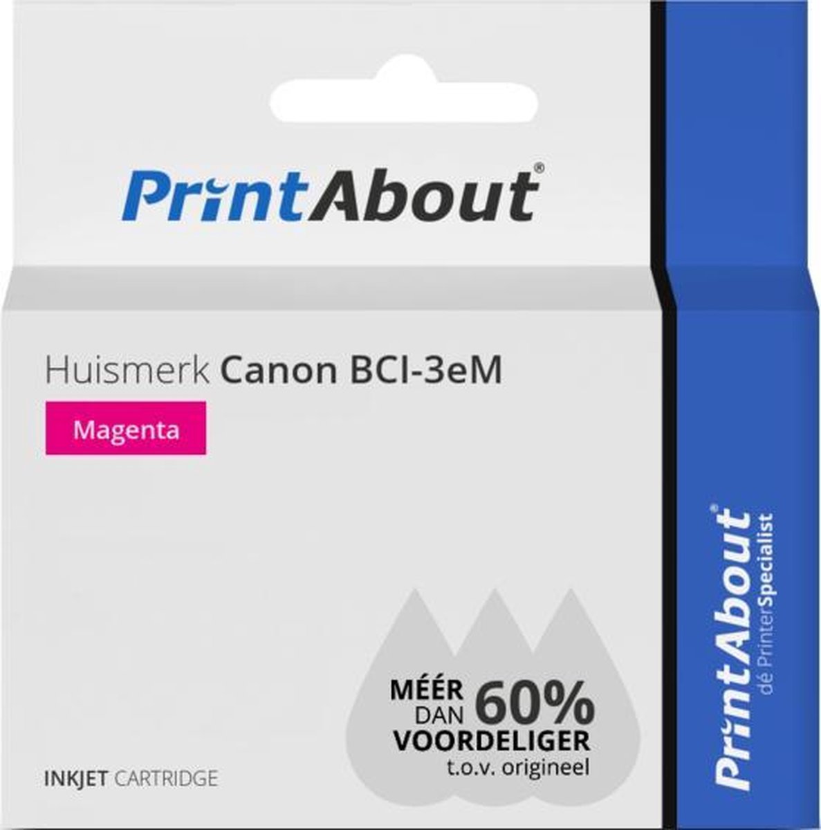 PrintAbout Huismerk Canon BCI-3eM Inktcartridge - Magenta