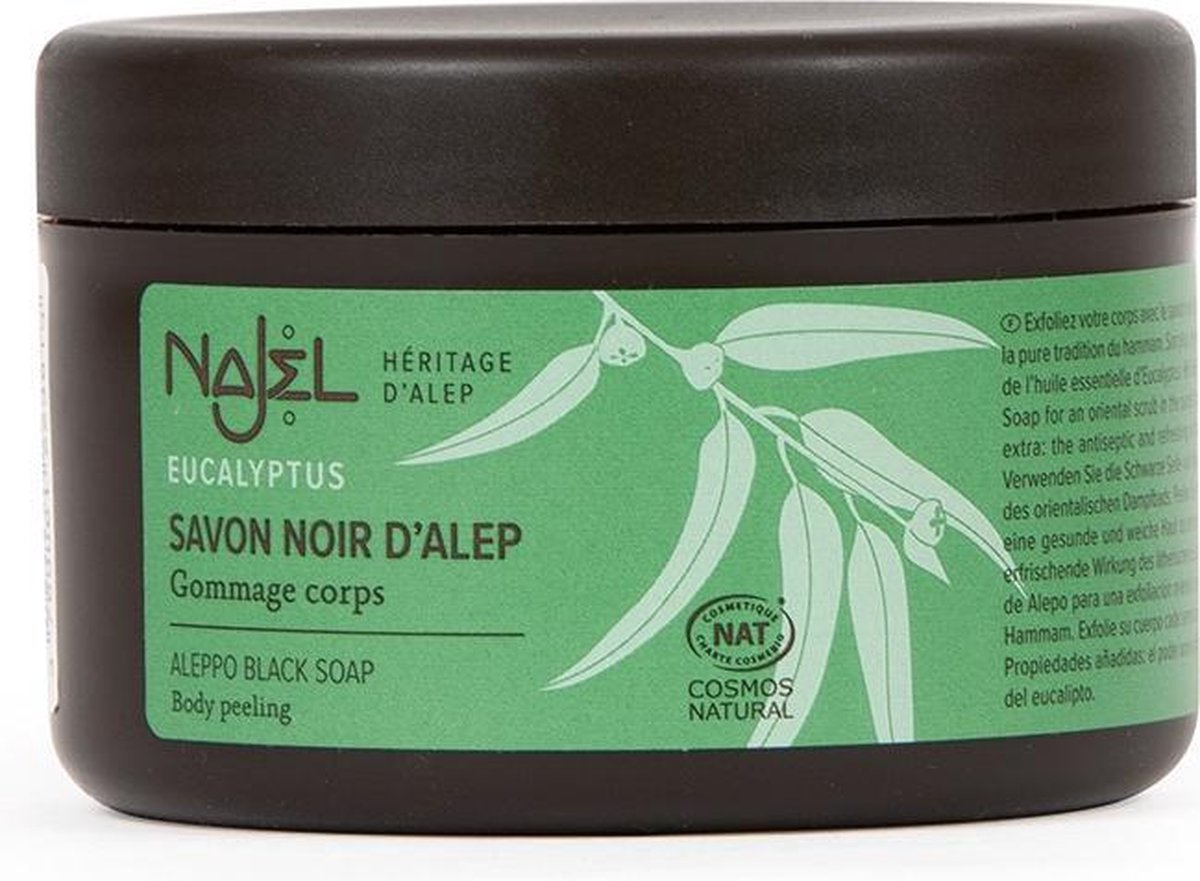 Najel e Olijf & Eucalyptus Scrub 200ml - Zwart