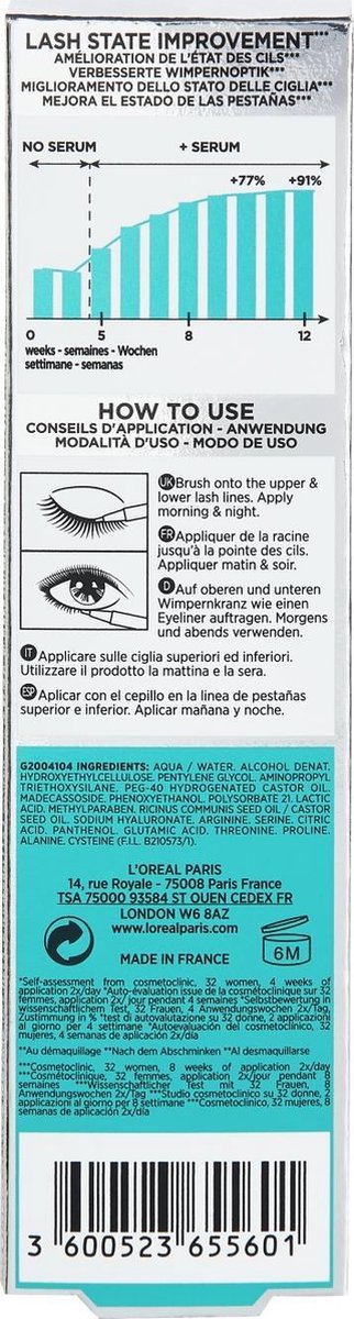 L'Oreal Paris L´Oréal Paris Clinically Proven Lash Serum Wimperverzorging 1.4 ml