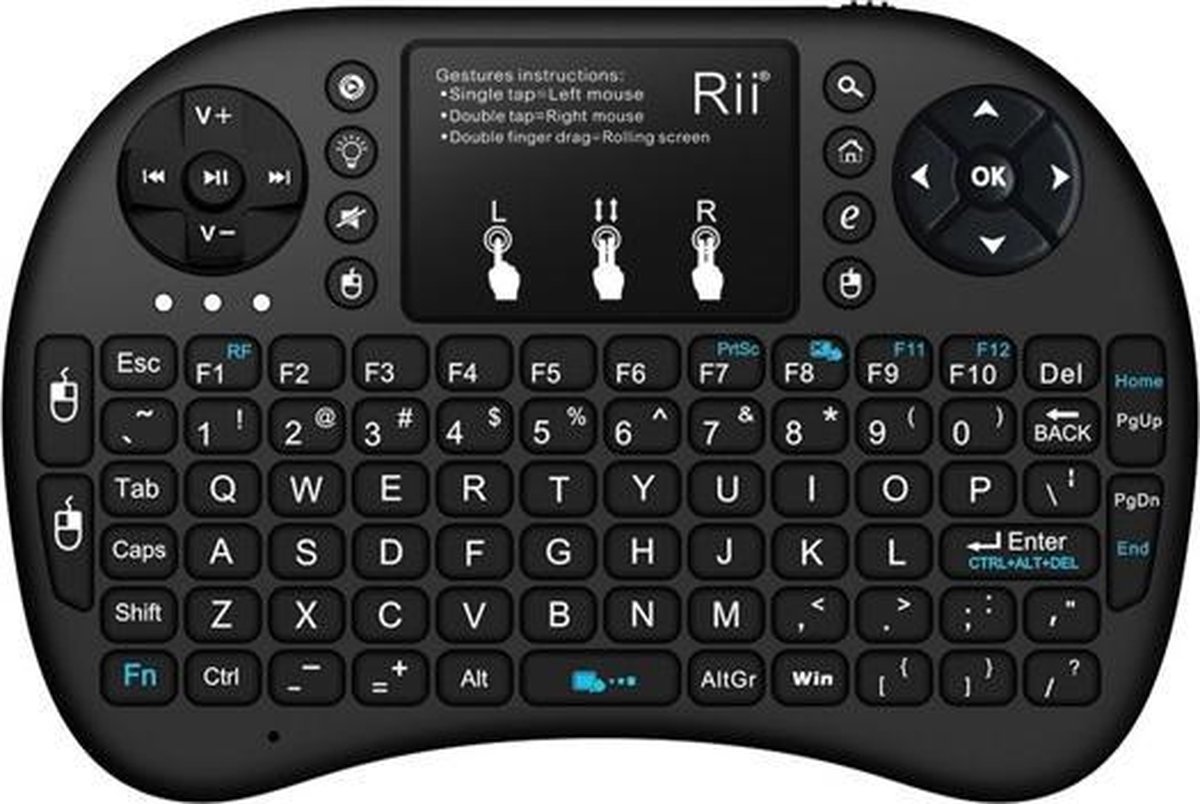 Rii i8+ Bluetooth QWERTY - Zwart