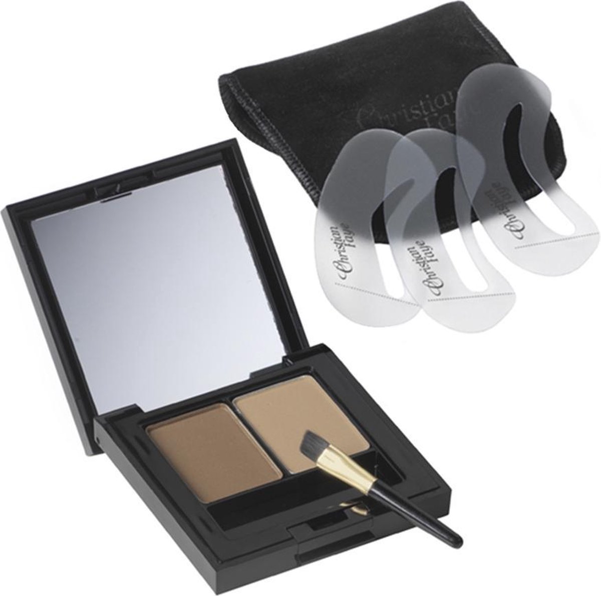 Christian Faye Deep Blond Eyebrow Make Up Duo Wenkbrauwpoeder 3g - Grijs