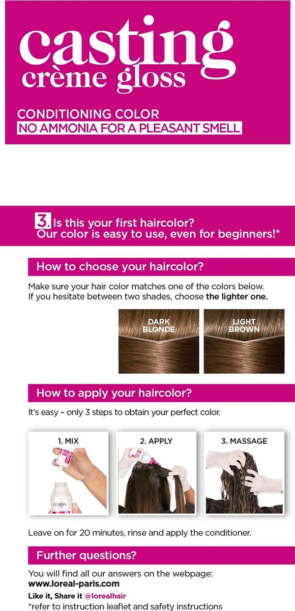 L'Oreal Paris L´Oréal Paris 600. Cappuccino Casting Crème Gloss Haarkleuring - Bruin