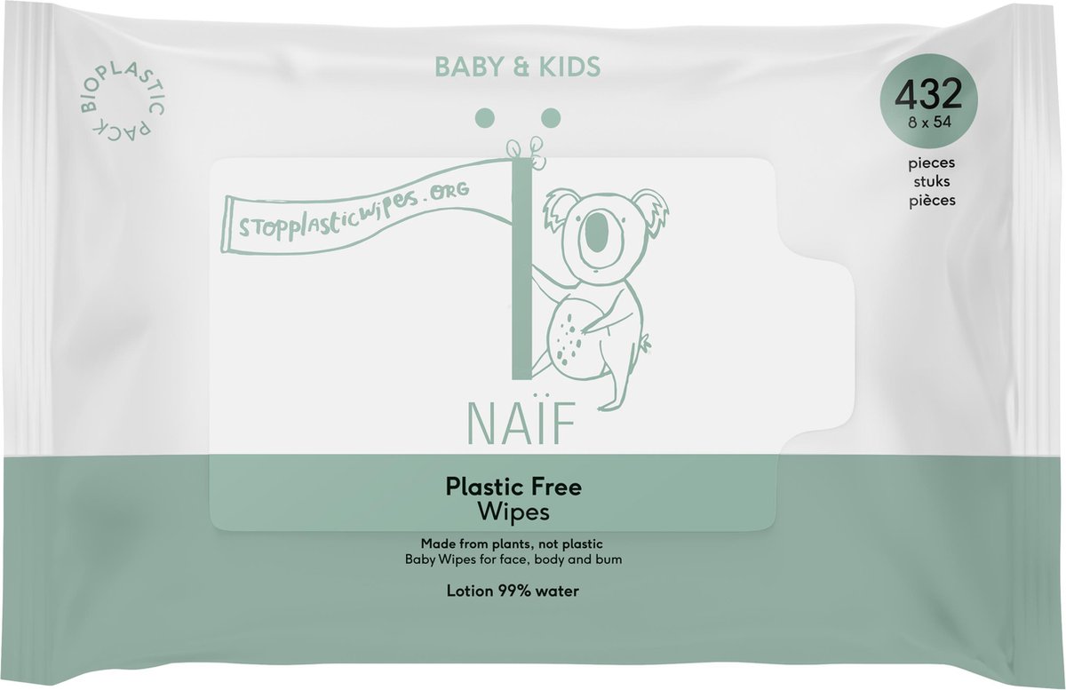 Naif One pack Plasticvrije billendoekjes Babyverzorging