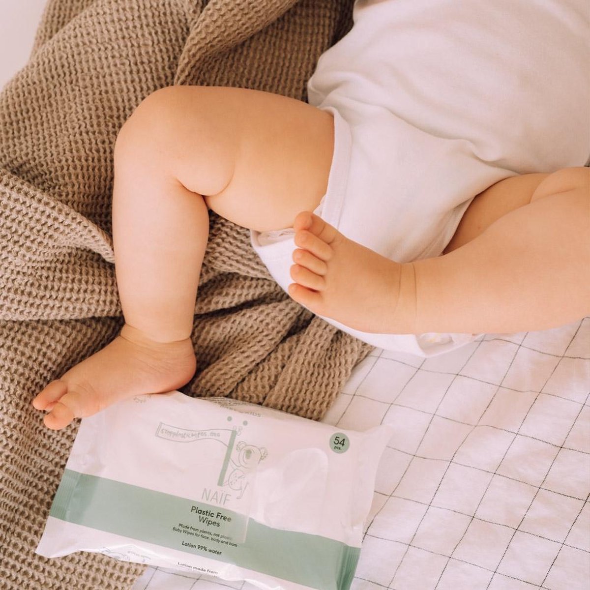 Naif One pack Plasticvrije billendoekjes Babyverzorging