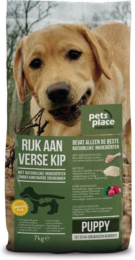 Pets Place Naturals Puppy  Small Breed Kip - Hondenvoer - 7 kg
