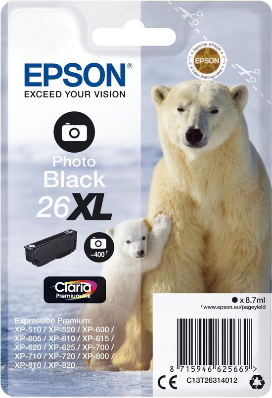 Epson 26XL - Inktcartridge / Foto - Zwart