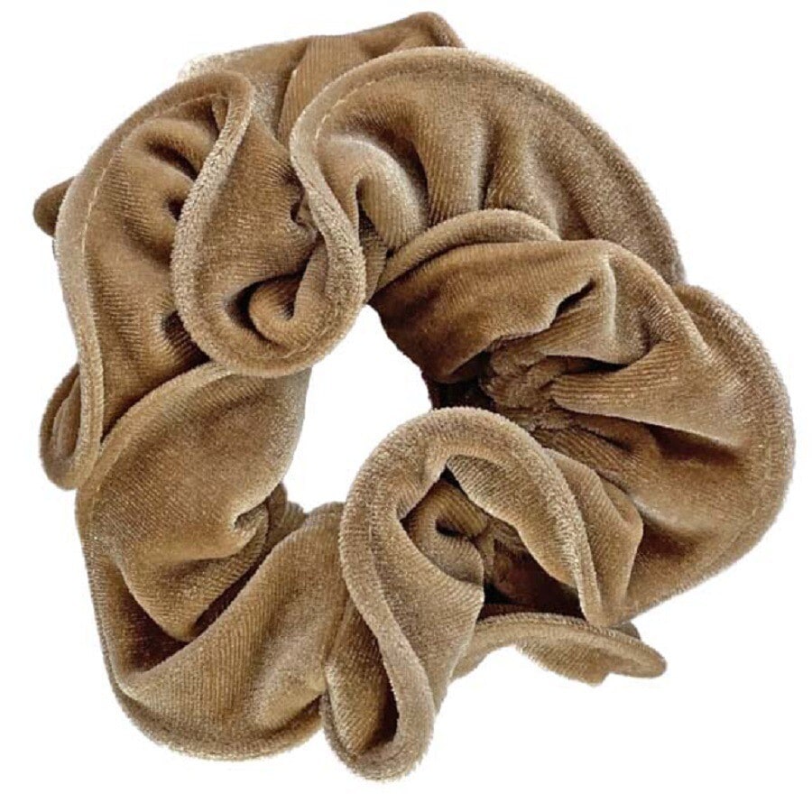 Oakland Scrunchy Velvet Sand Haarelastiek
