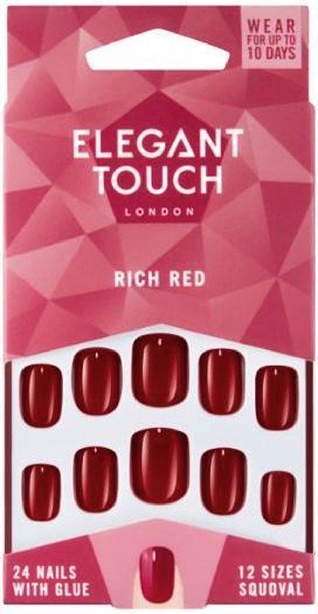 Elegant Touch Rich Red Nagels