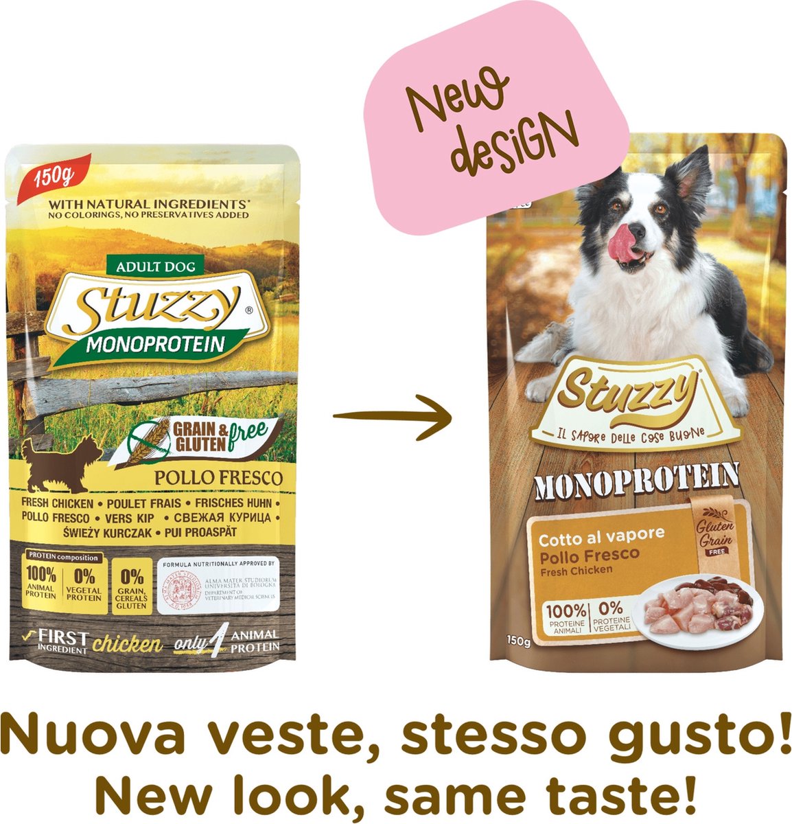 Stuzzy Dog Grain Free Monoprotein Pouch 150 g - Hondenvoer - Kip