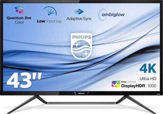 Philips 436M6VBPAB - 4K HDR Monitor - 43 inch