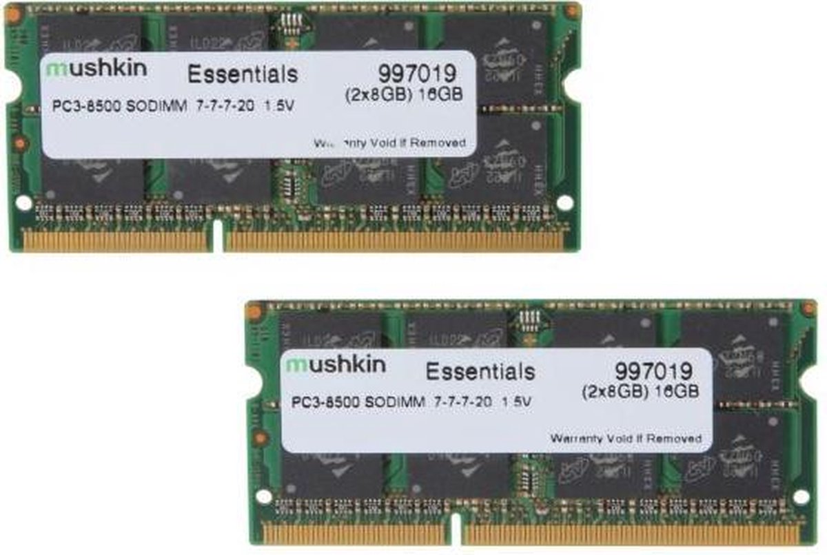 Mushkin 16GB (2 x 8 GB) DDR3 Essentials 1066MHz SO-DIMM