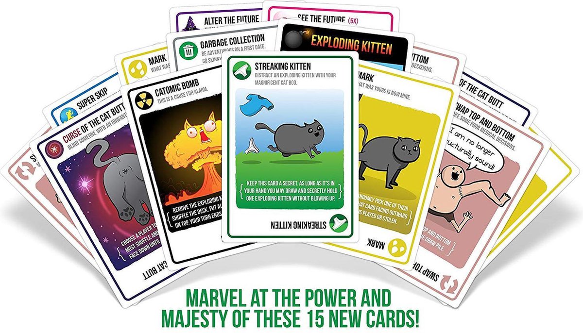 Asmodee Exploding Kittens kaartspel Streaking Kittens - uitbreiding (en) - Groen