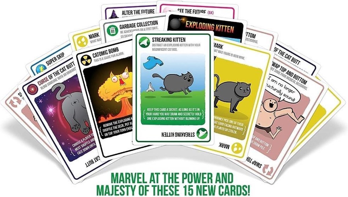 Asmodee Exploding Kittens kaartspel Streaking Kittens - uitbreiding (en) - Groen