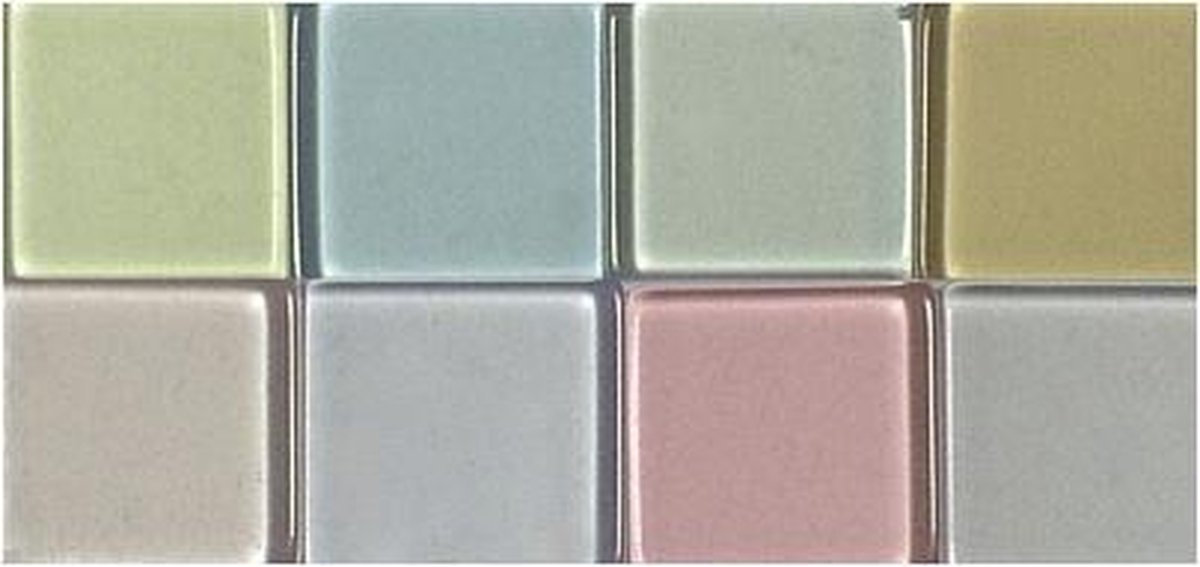 Rayher Hobby Acryl mozaiek steentjes pastel kleuren 205x stuks van 1 x 1 cm - hobby artikelen - mozaieken maken