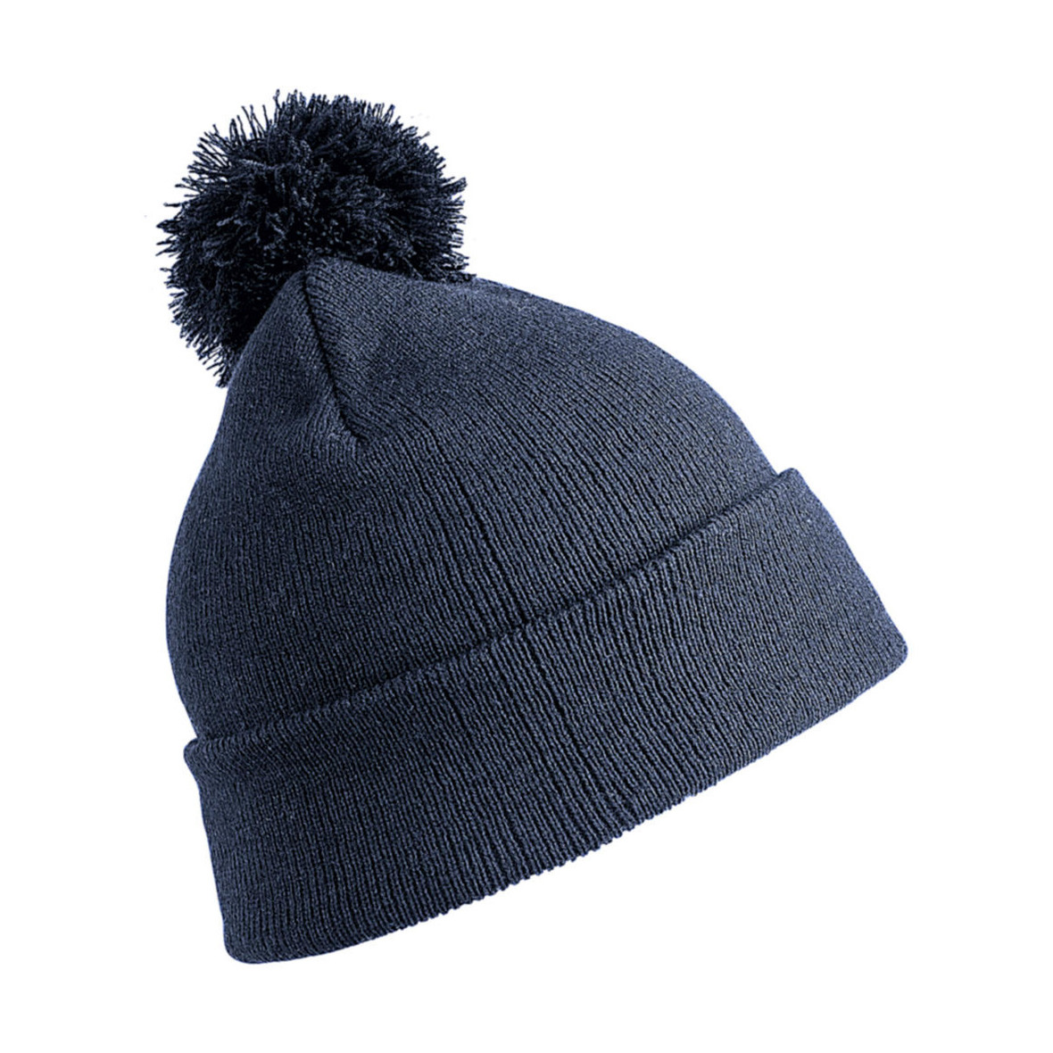 Result Trendy warme wintermuts in het donker met pom pom voor kinderen - Jongens en meisjes model muts - 100% polyacryl - Blauw