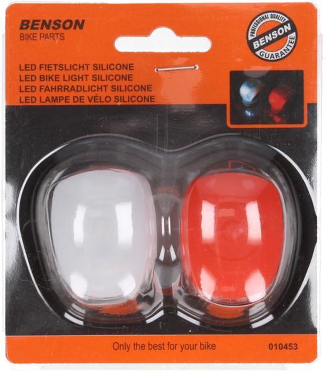 Ben Tools 1x LED fietsverlichting/lampen set siliconen voor en achter - Fiets verlichting en accessoires