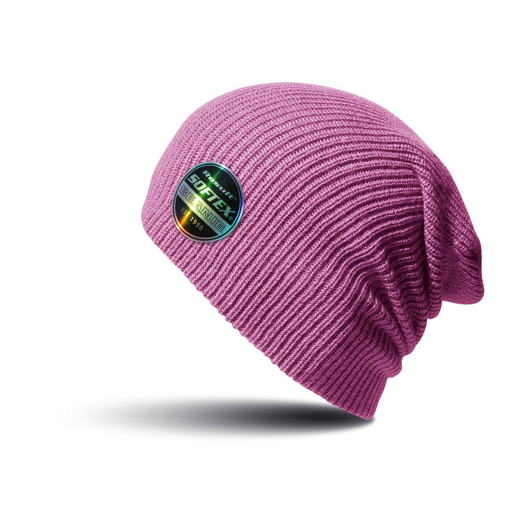 Result Warme gebreide Beanie wintermuts in het voor volwassenen - Damesmutsen / herenmutsen - 100% polyacryl - Roze