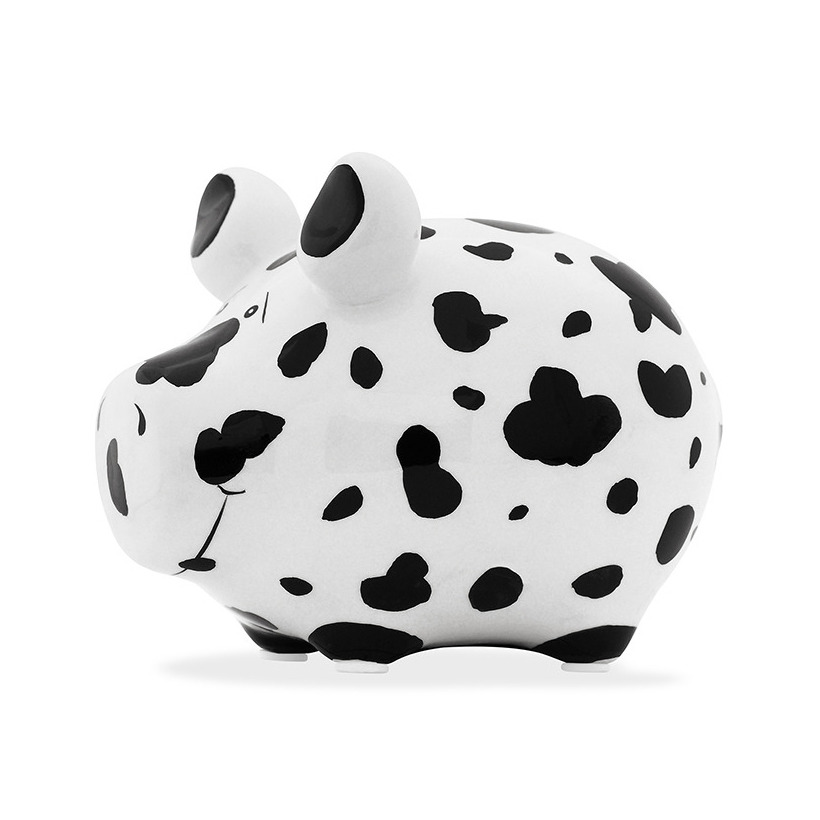 Dieren spaarpot gevlekt varken/big 12 x 9 x 9 cm - Varkens/biggen cadeau spaarpotten - Geld sparen - Leren omgaan met geld