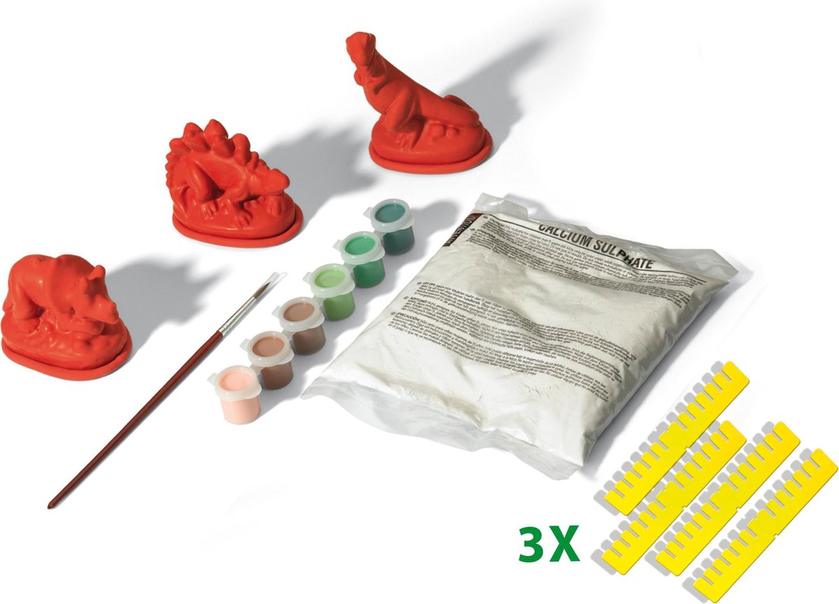 Ses gips gieten en schilderen dino's