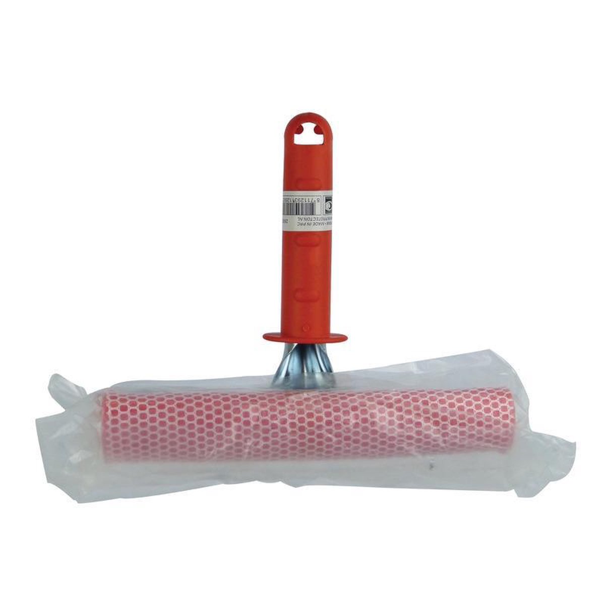 Raamwisser / raamtrekker met plastic handvat 19 cm - Raamtrekkers / ramenlapper - Spons en trekker - Auto/huis schoonmaak accessoire - Rood