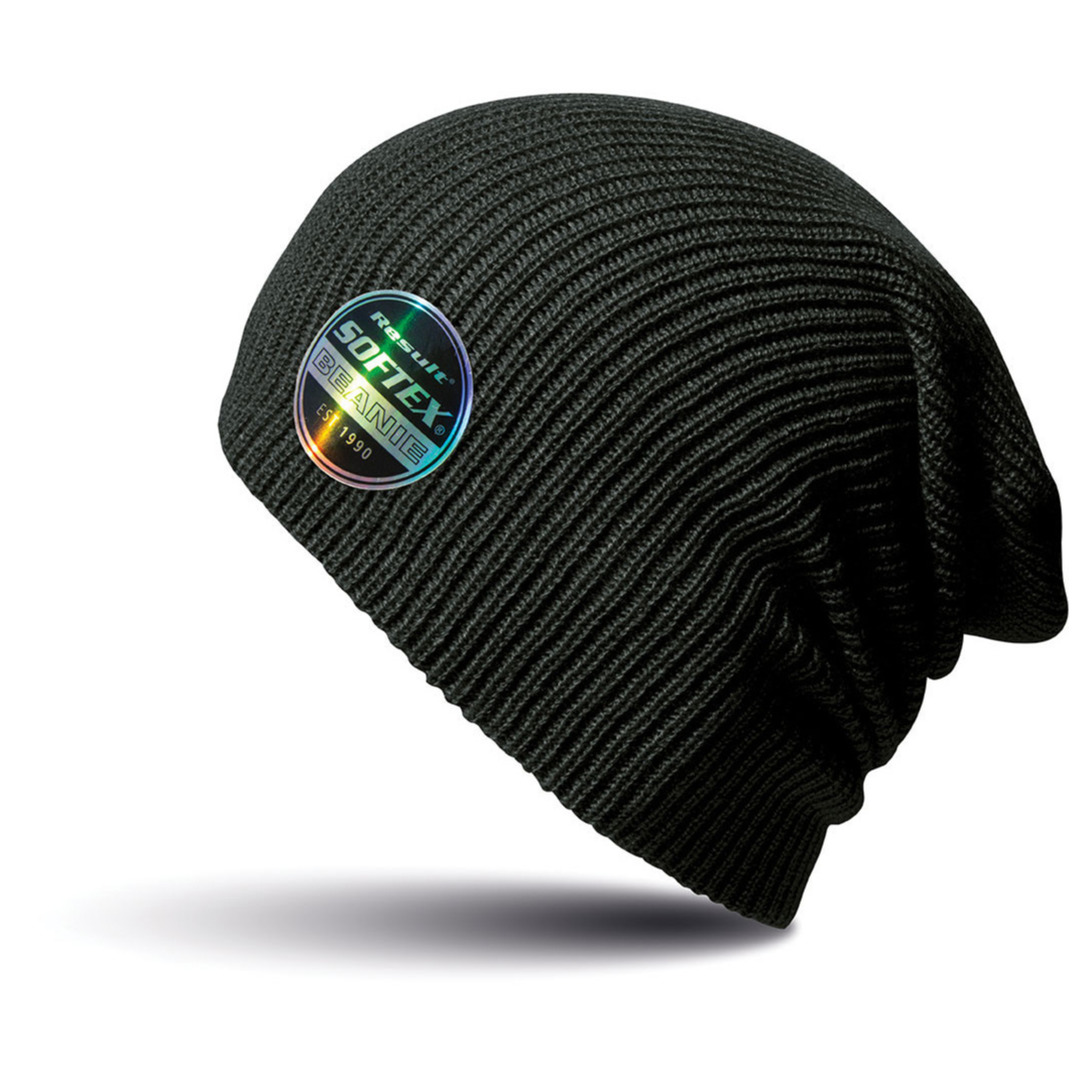 Result Warme gebreide Beanie wintermuts in het voor volwassenen - Damesmutsen / herenmutsen - 100% polyacryl - Zwart