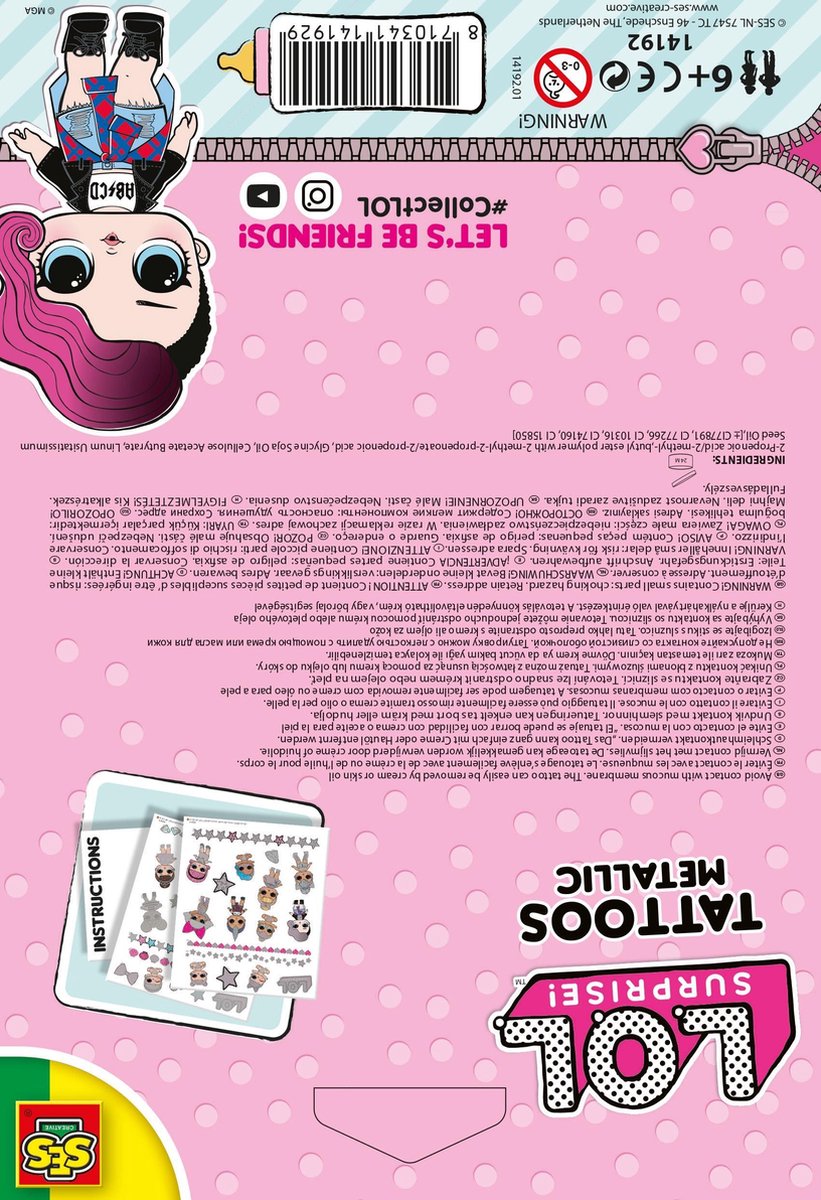 Ses Tattoo`s metallic LOL - Knutselset Plakken L.O.L Surprise