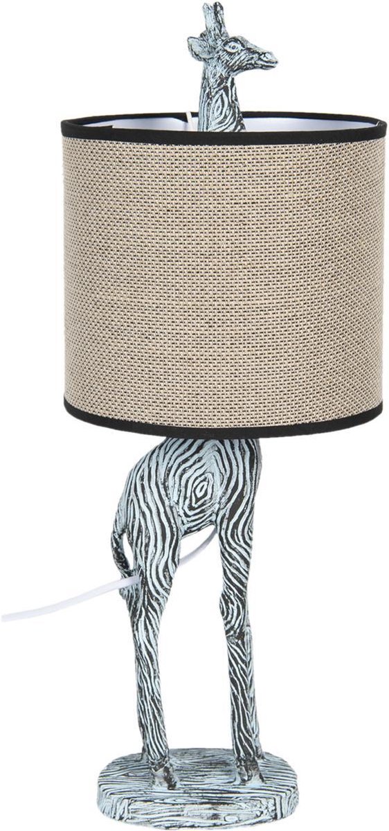 Clayre & Eef Tafellamp - Ø 20*52 cm / e27 - multi - polyresin - - 6LMC0031 - Beige