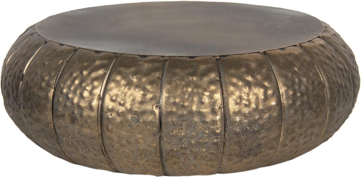 Clayre & Eef Plantentafeltje - Ø 37*12 cm - bruin - ijzer - rond - - 6Y4227 - Goud