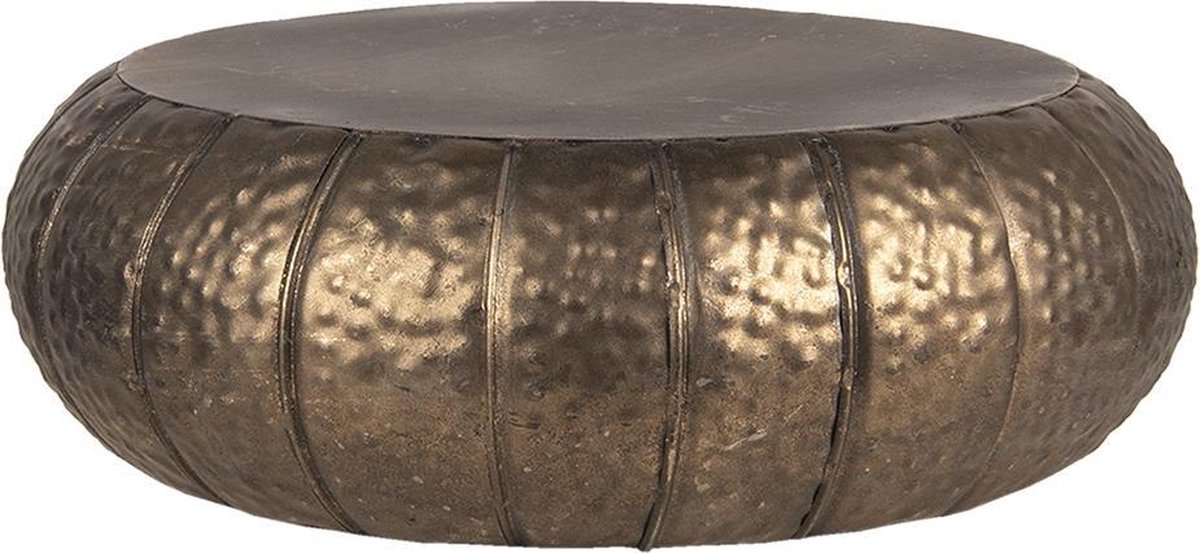 Clayre & Eef Plantentafeltje - Ø 37*12 cm - bruin - ijzer - rond - - 6Y4227 - Goud