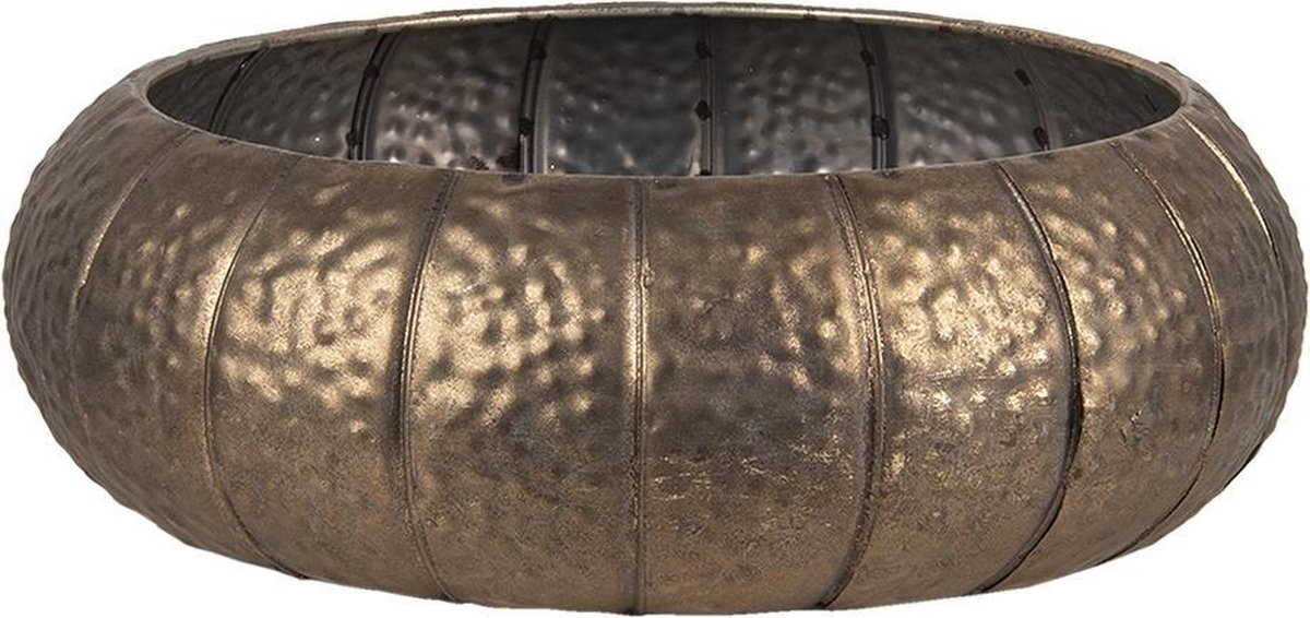 Clayre & Eef Plantentafeltje - Ø 37*12 cm - bruin - ijzer - rond - - 6Y4227 - Goud