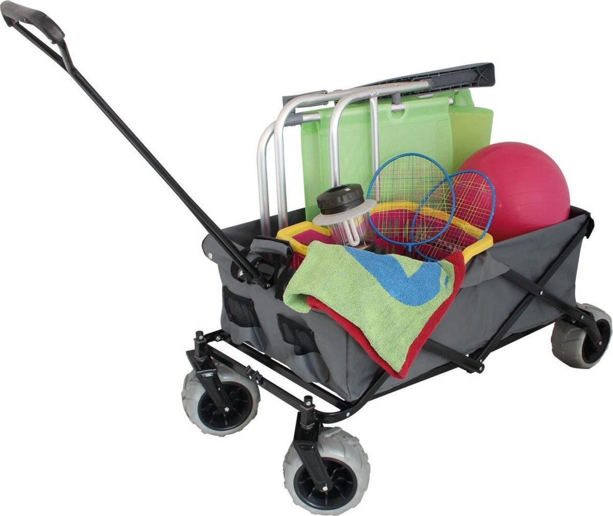 Eurotrail bolderwagen Sunny opvouwbaar 86 x 47 cm staal - Grijs