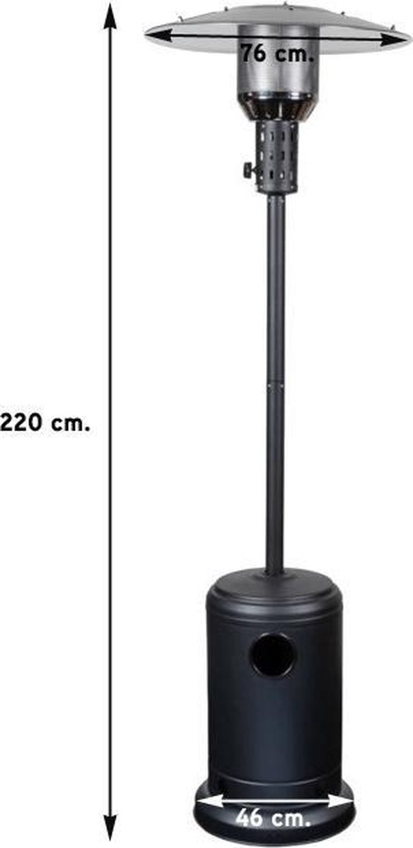 EUROM THG 10000 Terrasverwarmer 10000 Watt | 323900 - Zwart