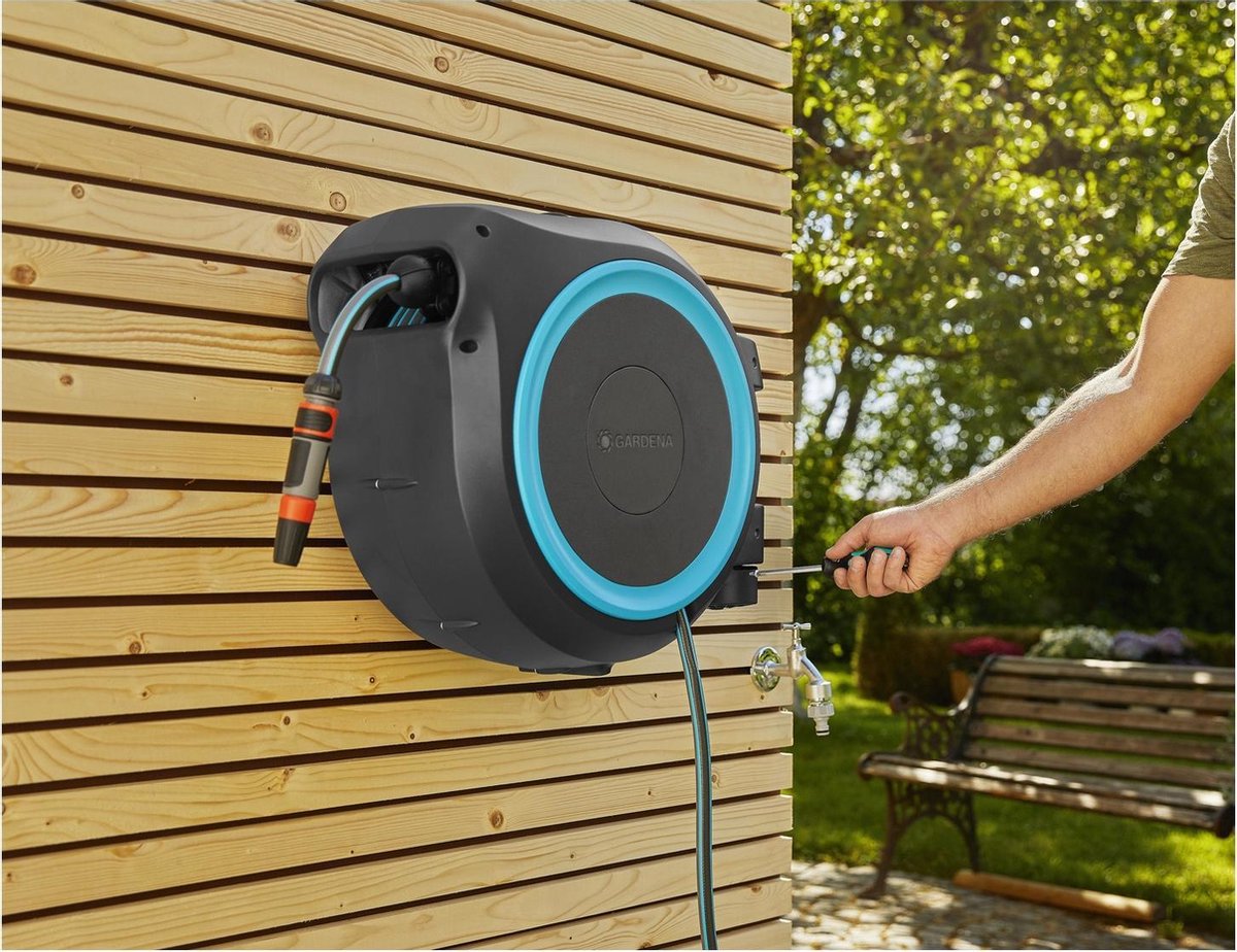 GARDENA Wandslangenbox 25 RollUp M/L - Zwart