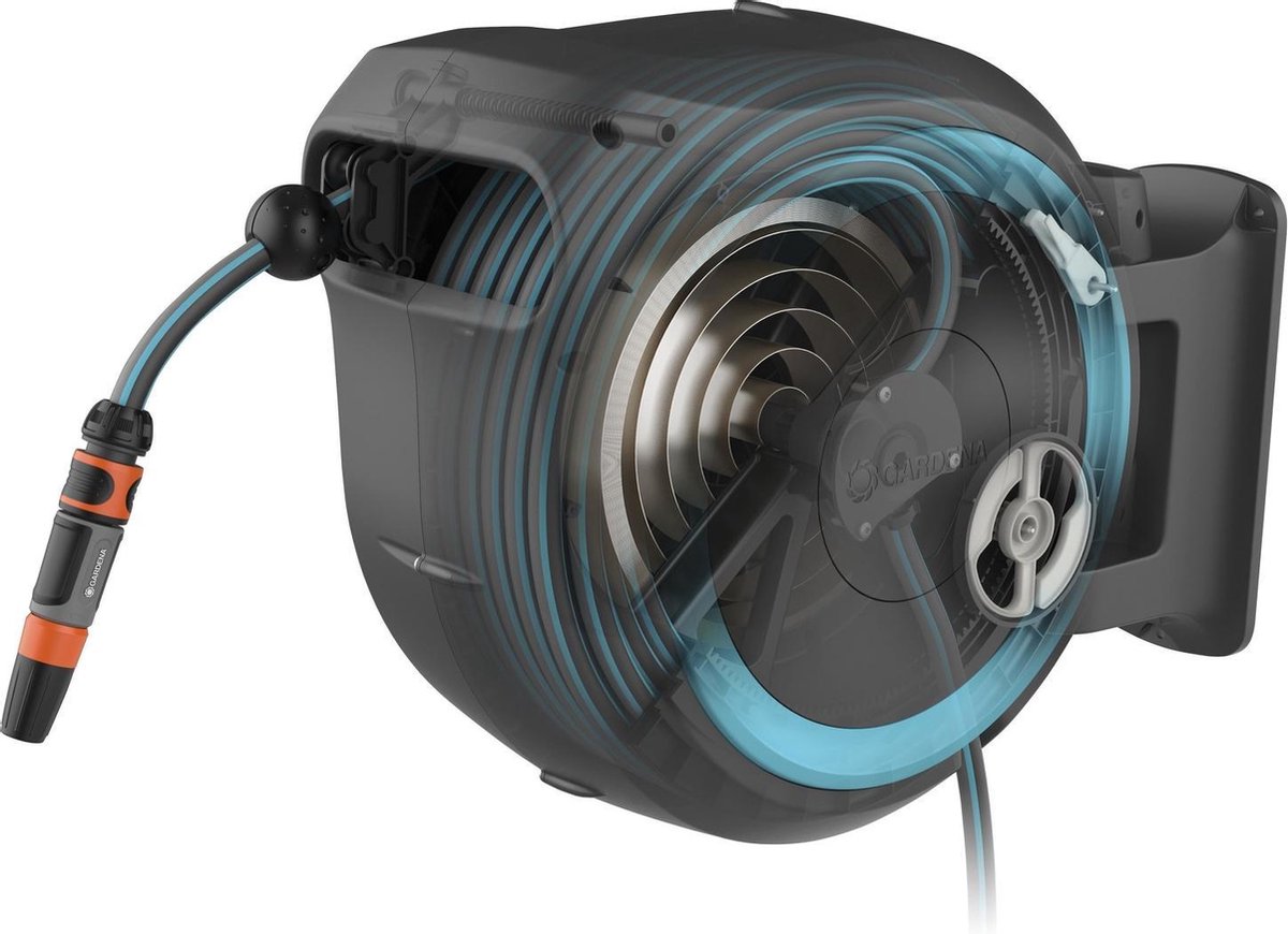 GARDENA Wandslangenbox 25 RollUp M/L - Zwart