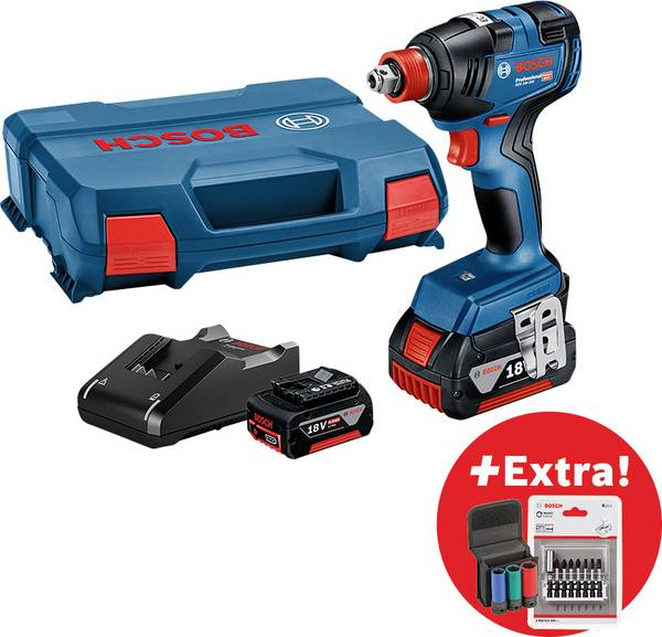 Bosch GDX 18V-200 Professional | Accu draaislagmoeraanzetter | Set | 2x accu&apos;s | in L-Boxx