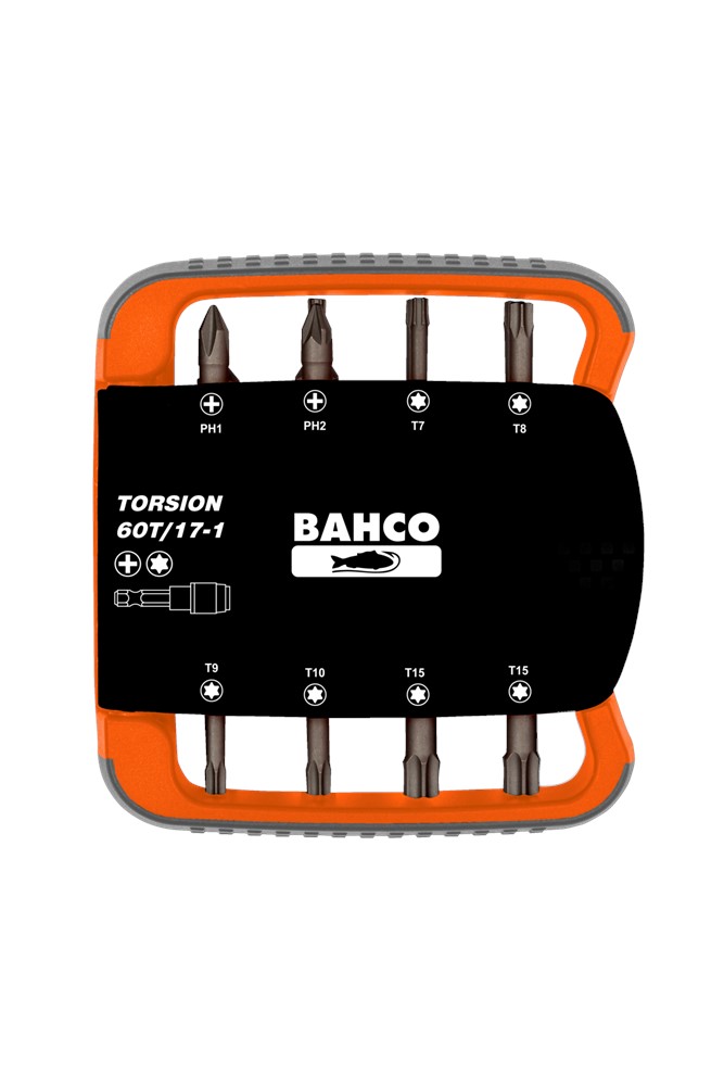 Bahco 60T/17-1 Bitset in cassette - Torsie - 17-delig