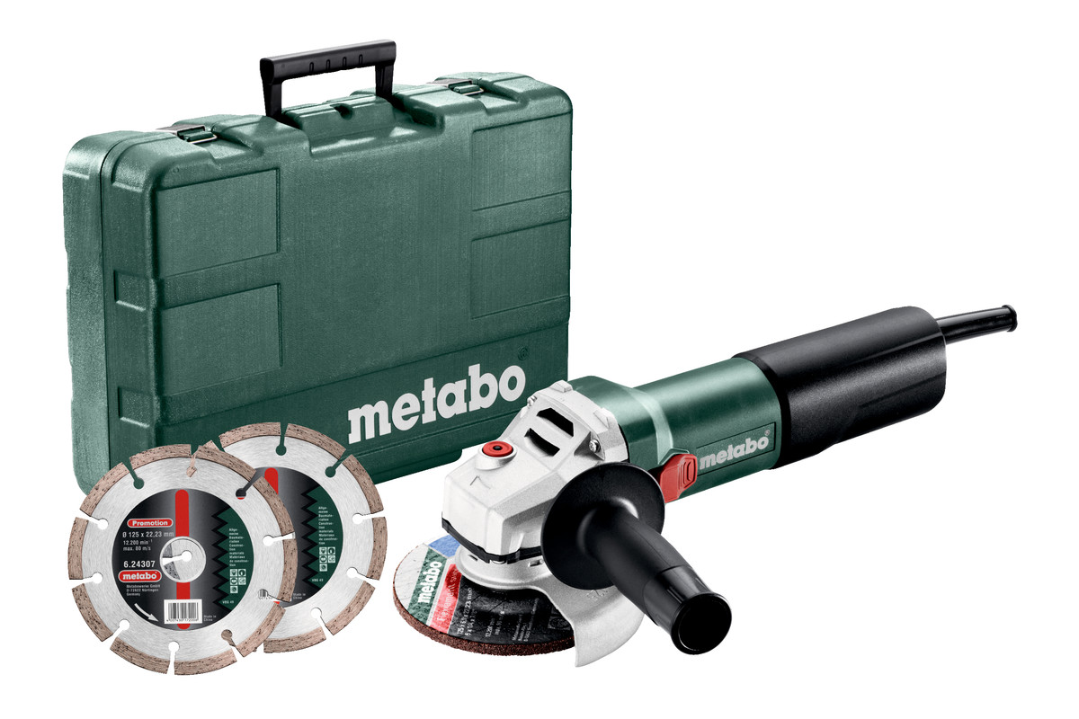 Metabo WQ 1100-125 Haakse slijper in koffer incl. 2 diamantzaagbladen - 1100W - 125mm