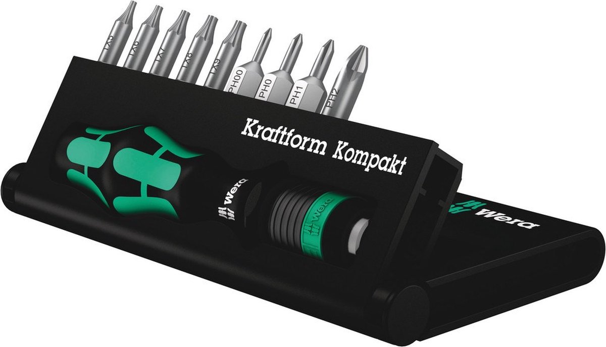 Wera 05135942001 10-delige Kraftform Kompakt 12 Bitset met handgreep