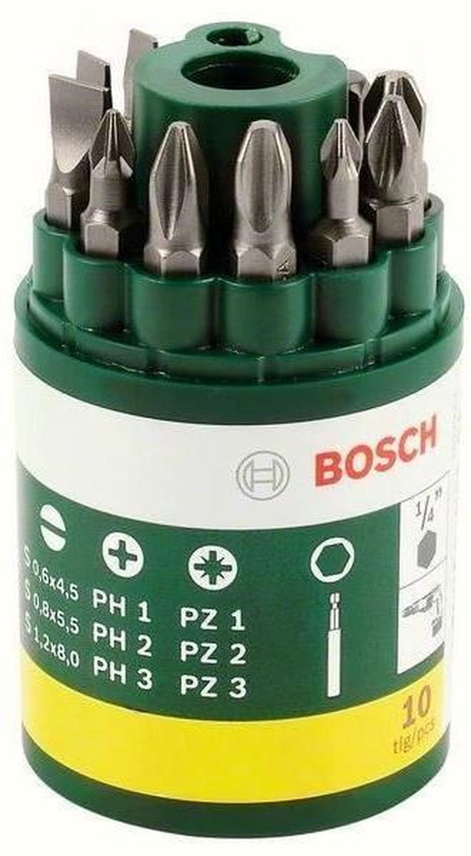 Bosch 2607019454 10-delige Schroefbitset - PH/PZ/SL