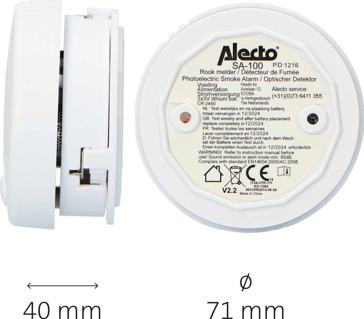 Alecto SA-100 Mini (5 jaar) - Wit