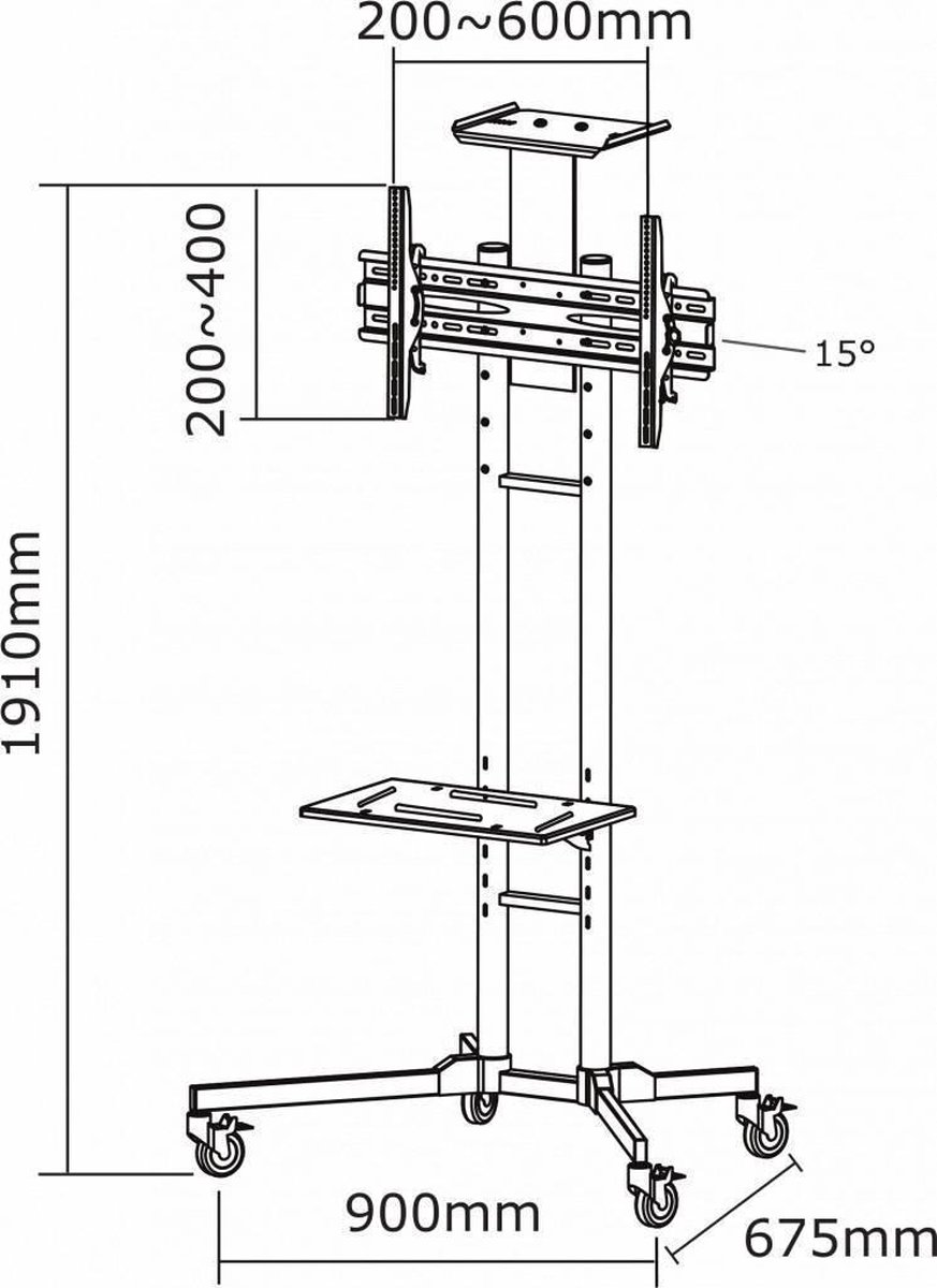 NewStar Neomounts by PLASMA-M1700E TV Trolley - Zwart
