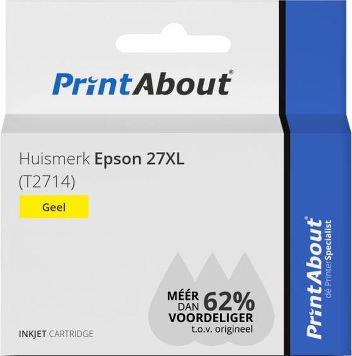 PrintAbout Huismerk Epson 27XL (T2714) Inktcartridge Hoge capaciteit - Geel