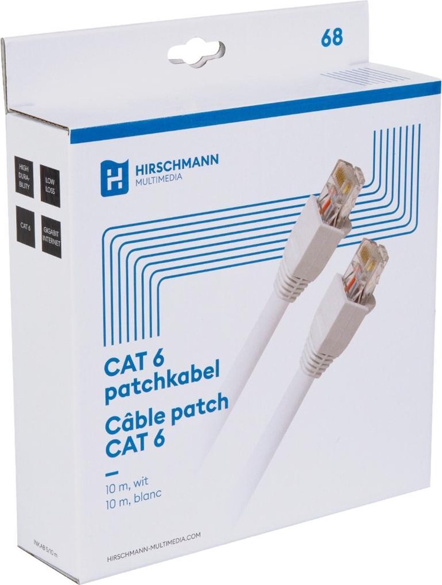Hirschmann INKAB 10 Patchkabel Cat6 10 Meter - Wit