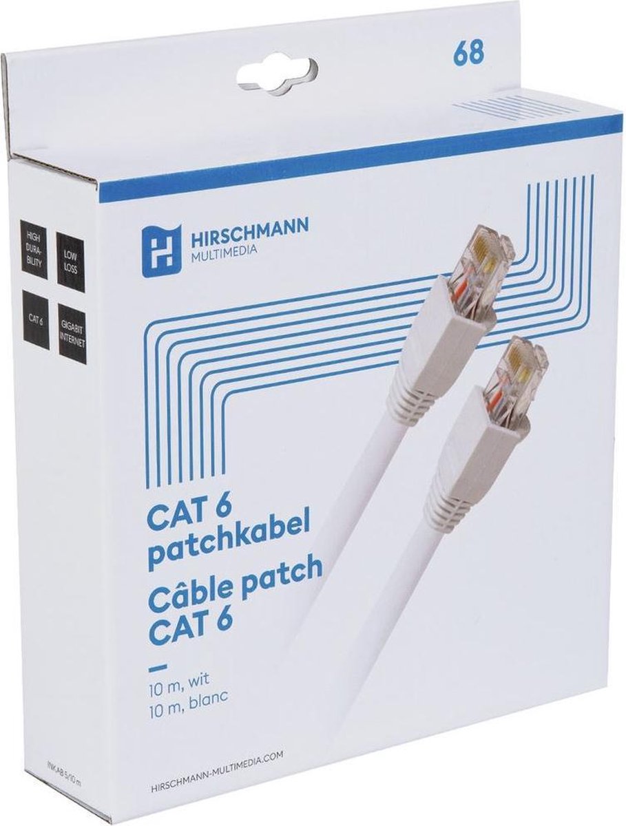 Hirschmann INKAB 10 Patchkabel Cat6 10 Meter - Wit