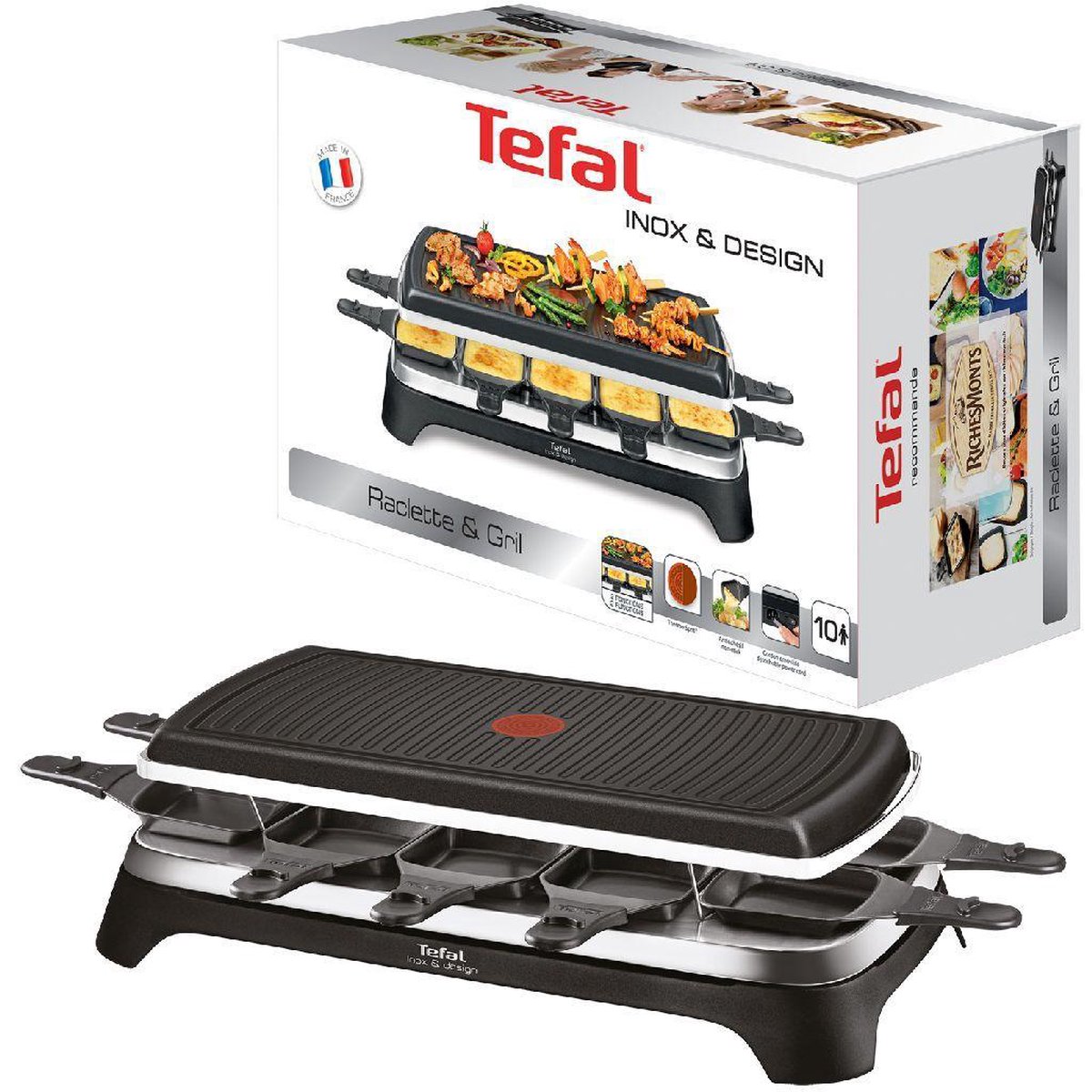 Tefal Gourmet 10 Inox & Design RE4588 - Zwart