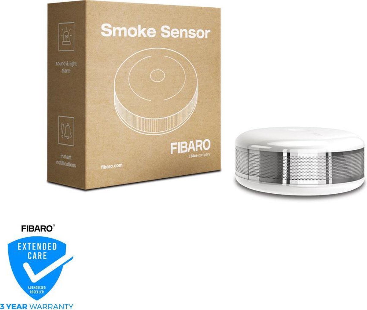 Fibaro Smoke Sensor (2 jaar) - Werkt met Toon - Wit