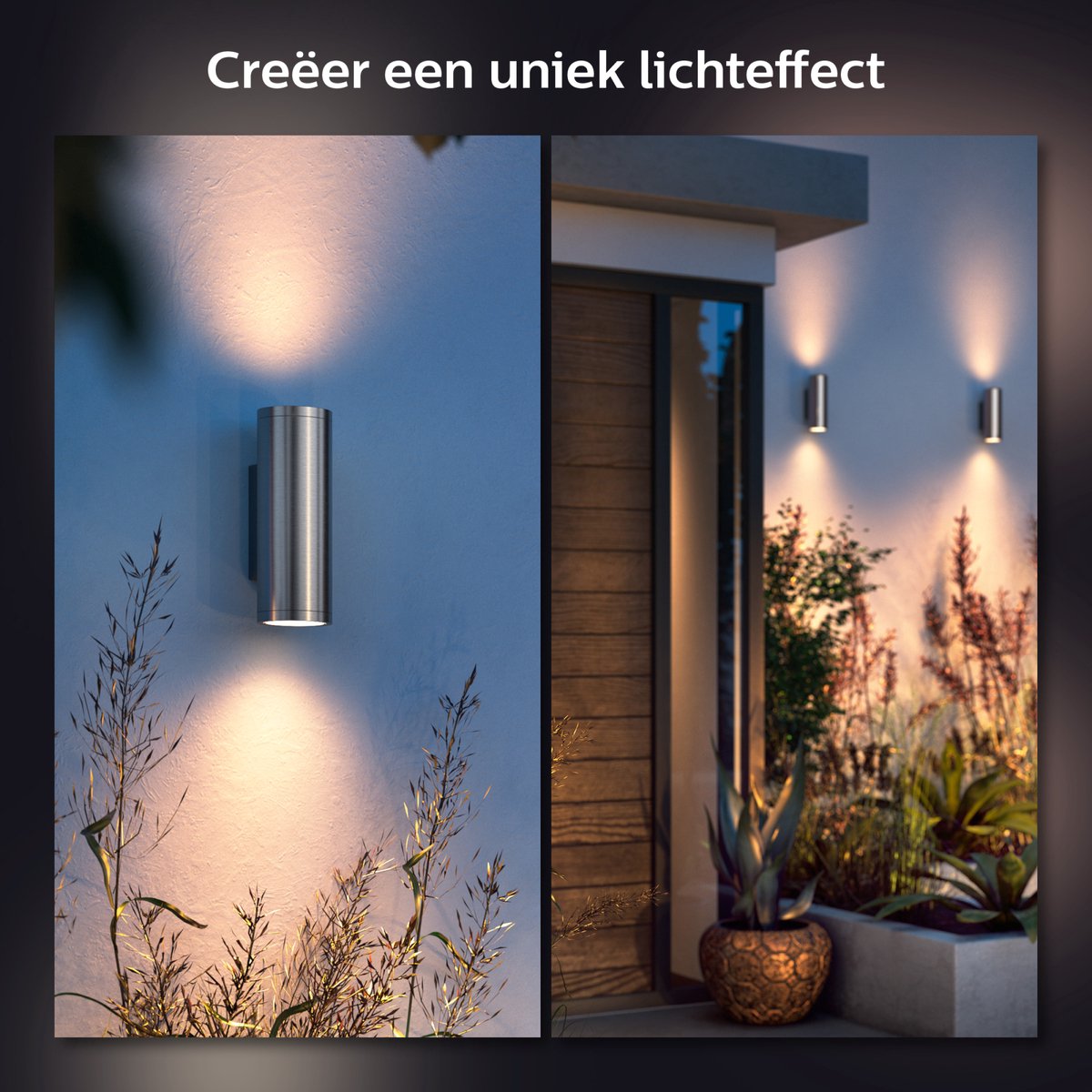 Philips Appear muurlamp White & Color - RVS - Silver