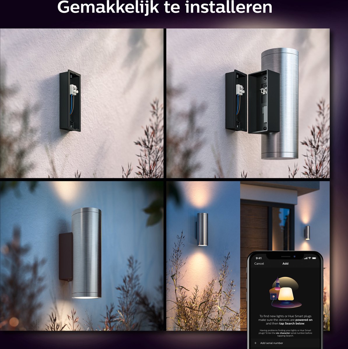 Philips Appear muurlamp White & Color - RVS - Silver