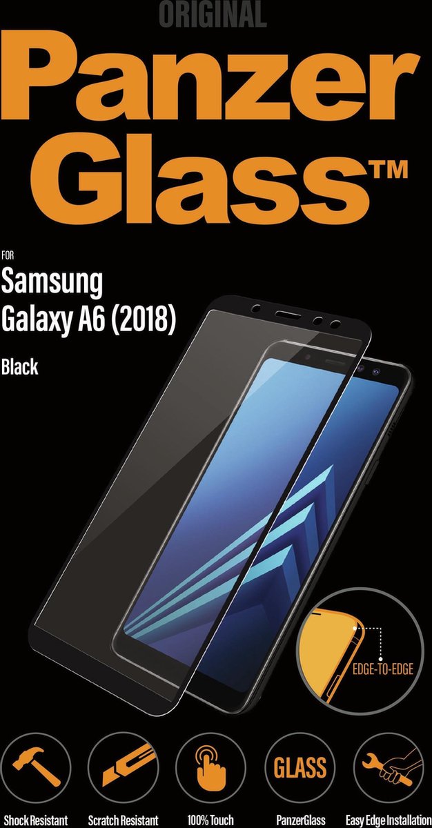 PanzerGlass Samsung Galaxy A6 (2018) Screenprotector Glas - Zwart