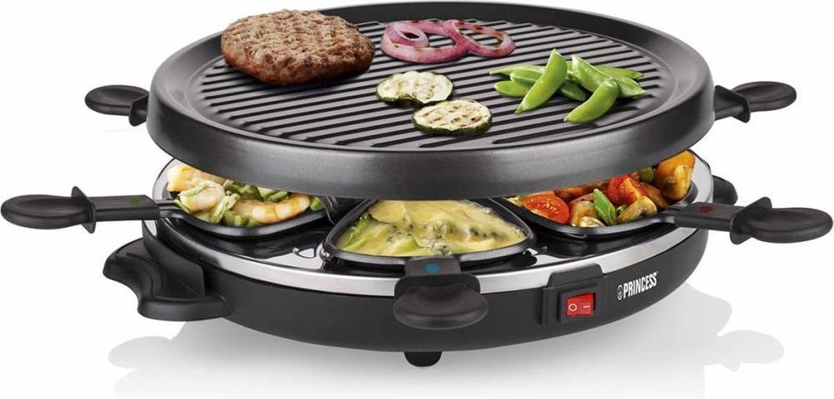 Princess Raclette 6 Grill Party 162725 - Zwart